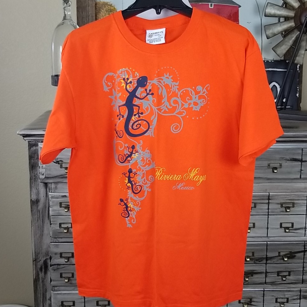 NWOT Caribbean Side Large Orange Tee